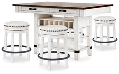 Valebeck Multi Counter Height Dining Table and 4 Barstools - Ornate Home
