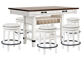 Valebeck Multi Counter Height Dining Table and 6 Barstools (Online Special Price) - Ornate Home