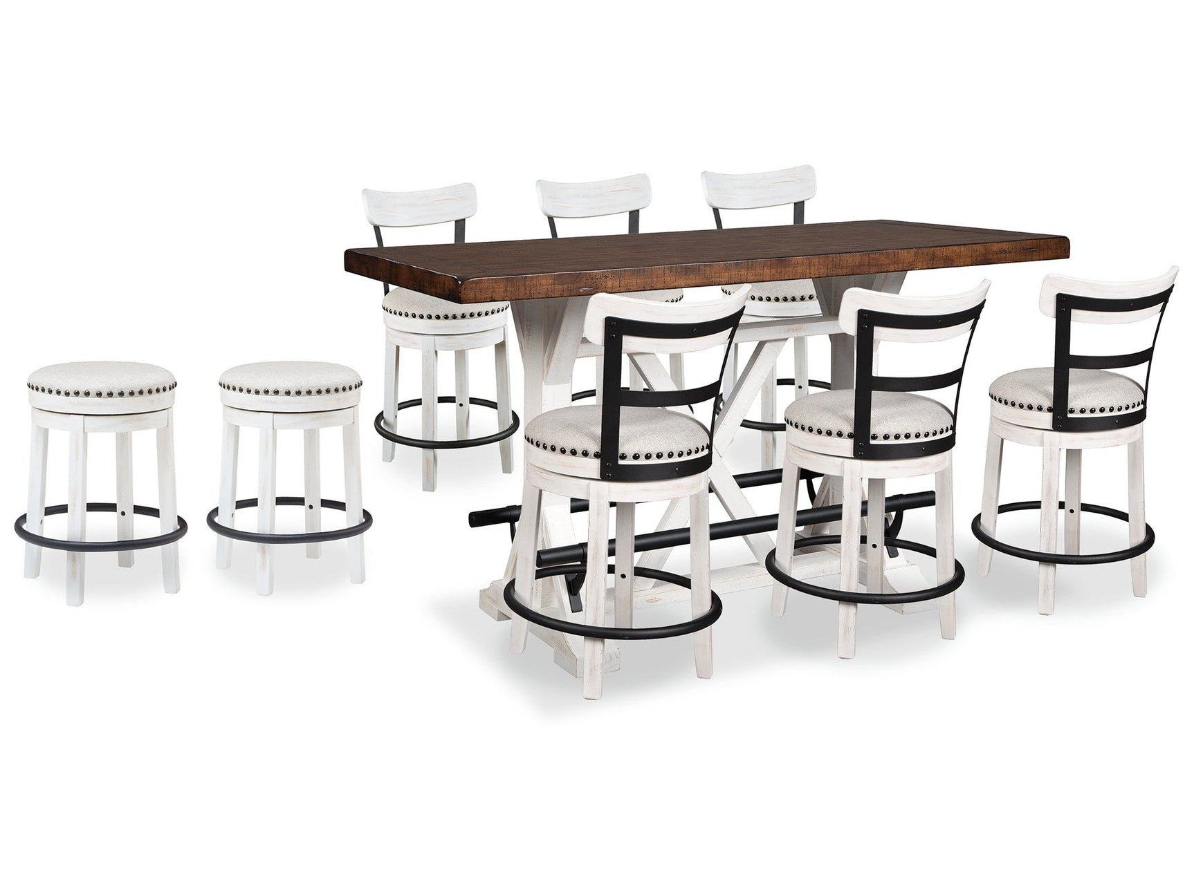Valebeck Multi Counter Height Dining Table and 8 Barstools (Online Special Price) - Ornate Home