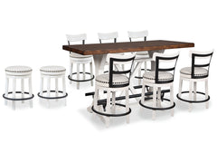Valebeck Multi Counter Height Dining Table and 8 Barstools - Ornate Home