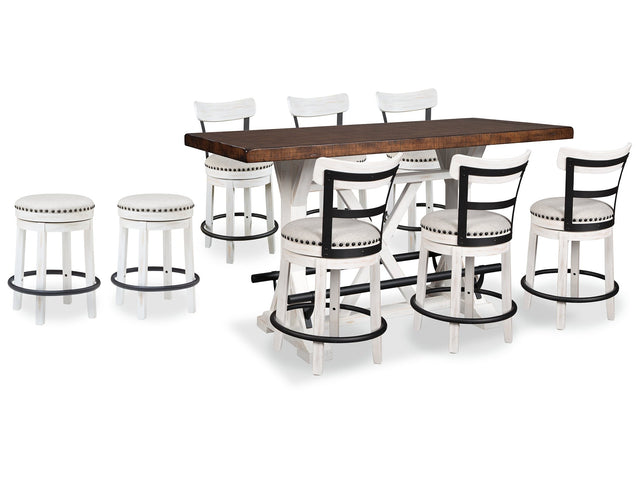 Valebeck Multi Counter Height Dining Table and 8 Barstools - Ornate Home