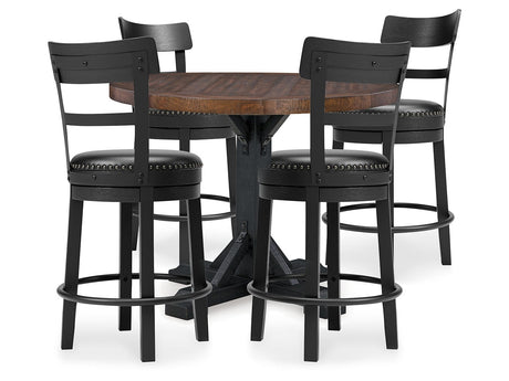 Valebeck Multi Counter Height Table and 4 Barstools - Ornate Home