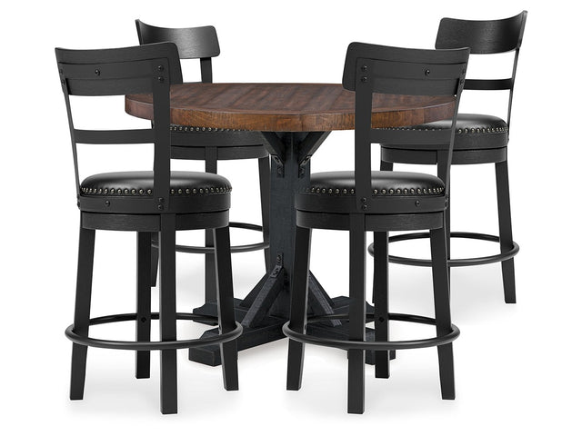 Valebeck Multi Counter Height Table and 4 Barstools - Ornate Home