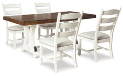 Valebeck Multi Dining Table and 4 Chairs - Ornate Home