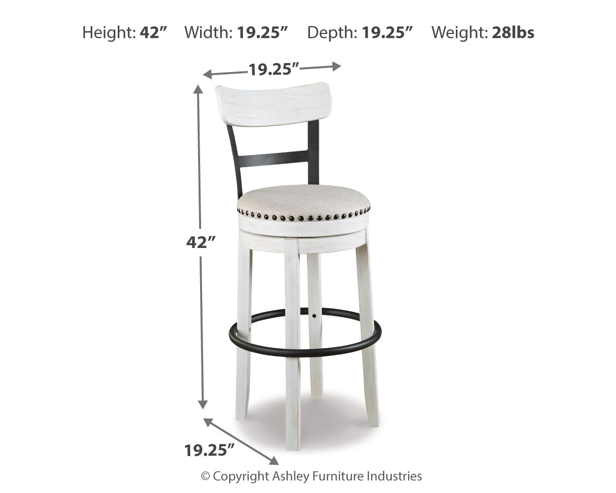 Valebeck White Bar Height Bar Chair (Online Special Price) - Ornate Home