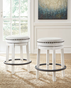 Valebeck White & Black Counter Height Stool - Ornate Home
