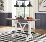 Valebeck White/Brown/Black Counter Height Dining Table and 4 Barstools (Online Special Price) - Ornate Home