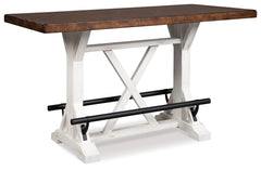 Valebeck White & Brown Counter Height Dining Table - Ornate Home