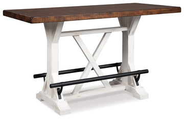 Valebeck White & Brown Counter Height Dining Table - Ornate Home