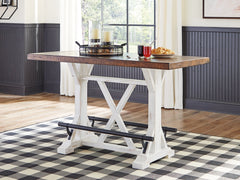 Valebeck White & Brown Counter Height Dining Table - Ornate Home