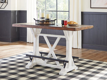 Valebeck White & Brown Counter Height Dining Table - Ornate Home