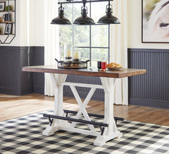 Valebeck White & Brown Counter Height Dining Table - Ornate Home