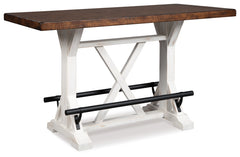 Valebeck White/Brown Counter Height Dining Table and 4 Barstools - Ornate Home