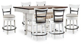 Valebeck White/Brown Counter Height Dining Table and 6 Chairs (Online Special Price) - Ornate Home