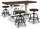 Valebeck White/Brown Counter Height Dining Table w/ 4 Barstools (Online Special Price) - Ornate Home