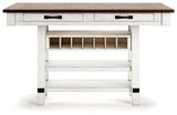 Valebeck White/Brown Counter Height Dining Table with 4 Barstools - Ornate Home