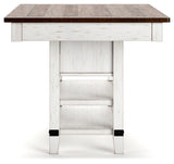 Valebeck White/Brown Counter Height Dining Table with 4 Barstools - Ornate Home