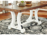 Valebeck White & Brown Rectangular Dining Table w/ Leaf (Online Special Price) - Ornate Home