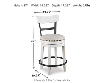 Valebeck White Counter Height Bar Chair - Ornate Home
