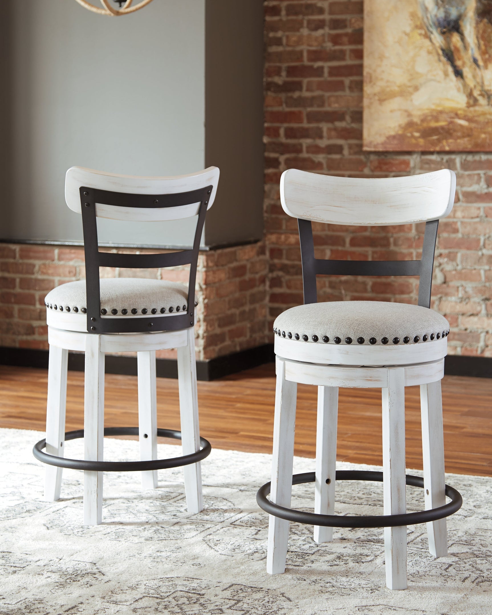 Valebeck White Counter Height Dining Table and 2 Barstools (Online Special Price) - Ornate Home