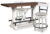 Valebeck White Counter Height Dining Table and 2 Barstools (Online Special Price) - Ornate Home