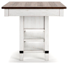 Valebeck White Counter Height Dining Table and 6 Barstools - Ornate Home