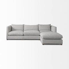 Valence Light Gray 4-Piece Modular Sofa Set with Ottoman - Ornate Home