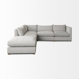 Valence Light Gray 5-Piece Modular Sofa Set with Ottoman - Ornate Home