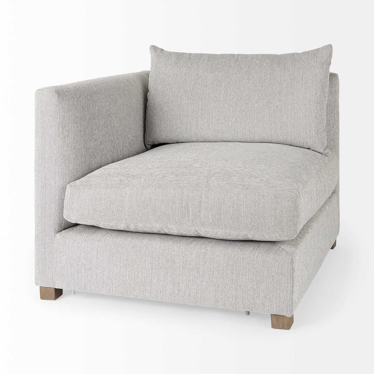 Valence Light Gray 5-Piece Modular Sofa Set with Ottoman - Ornate Home