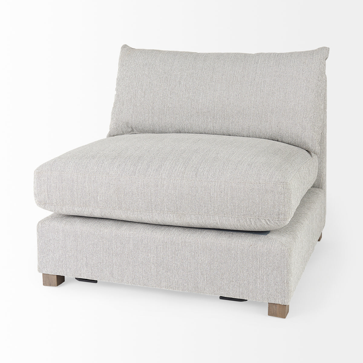 Valence Light Gray 5-Piece Modular Sofa Set with Ottoman - Ornate Home