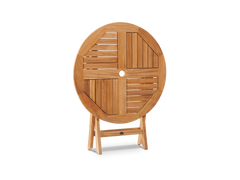 Valencia 3-piece Round Teak Outdoor Bistro Set with Folding Table and Armchairs - Ornate Home