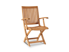 Valencia 3-piece Round Teak Outdoor Bistro Set with Folding Table and Armchairs - Ornate Home