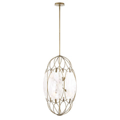 Valencia Gold/White 6 Light Glass Panel Pendant - Ornate Home