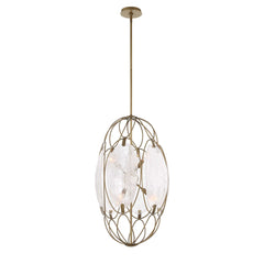 Valencia Gold/White 6 Light Glass Panel Pendant - Ornate Home