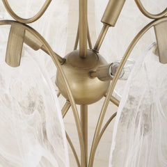 Valencia Gold/White 6 Light Glass Panel Pendant - Ornate Home