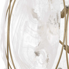 Valencia Gold/White 6 Light Glass Panel Pendant - Ornate Home