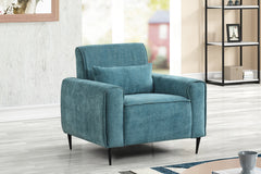 Valentina Blue 38.5"W Chenille Chair - Ornate Home