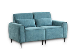 Valentina Blue 62"W Chenille Loveseat - Ornate Home