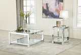 Valentina Silver 1-shelf Square Glass Top Side End Table - Ornate Home