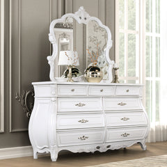 Valentini White 5 Pc. Queen Bedroom Set w/ 2NS - Ornate Home