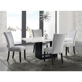 Valentino White/Gray 5-Piece Dining Set - Ornate Home