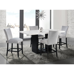 Valentino White/Grey 5-Piece Counter Height Dining Set - Ornate Home