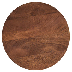Valeo Walnut Round Wood and Metal Side Table - Ornate Home
