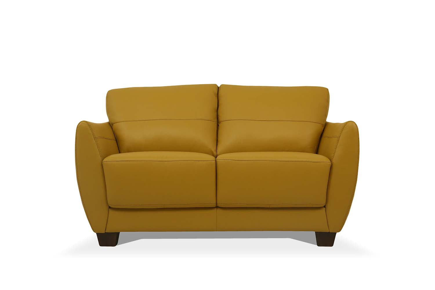 Valeria Mustard Leather Loveseat - Ornate Home