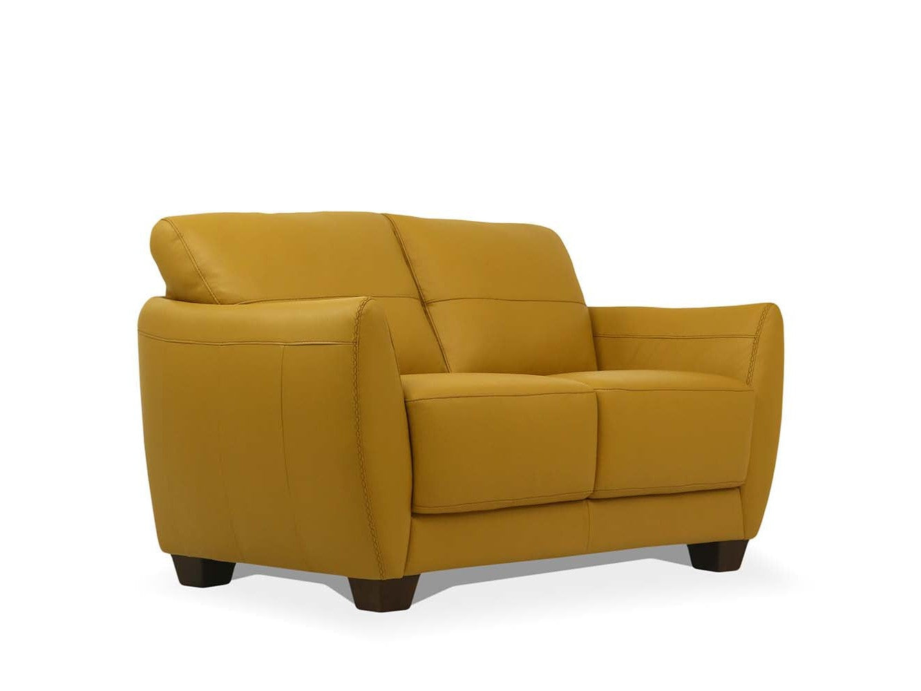 Valeria Mustard Leather Loveseat - Ornate Home