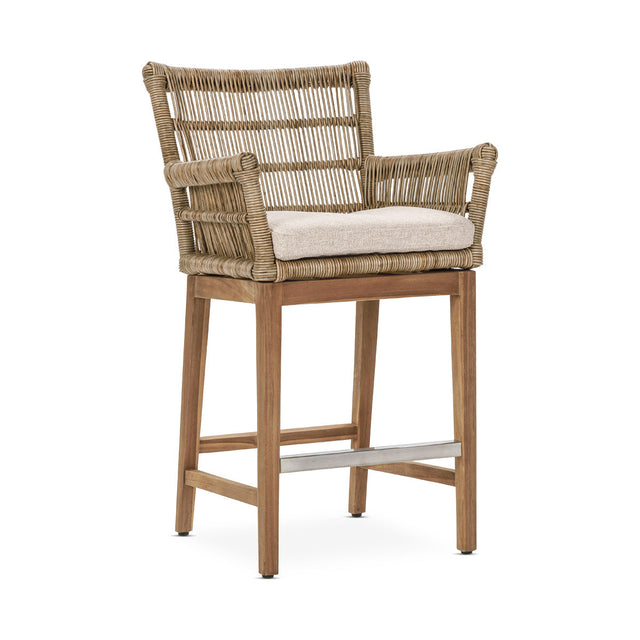 Valerie Natural Outdoor Counter Stool - Ornate Home
