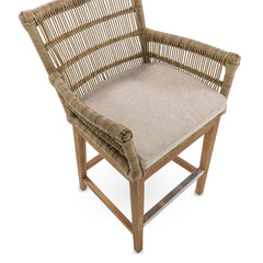 Valerie Natural Outdoor Counter Stool - Ornate Home