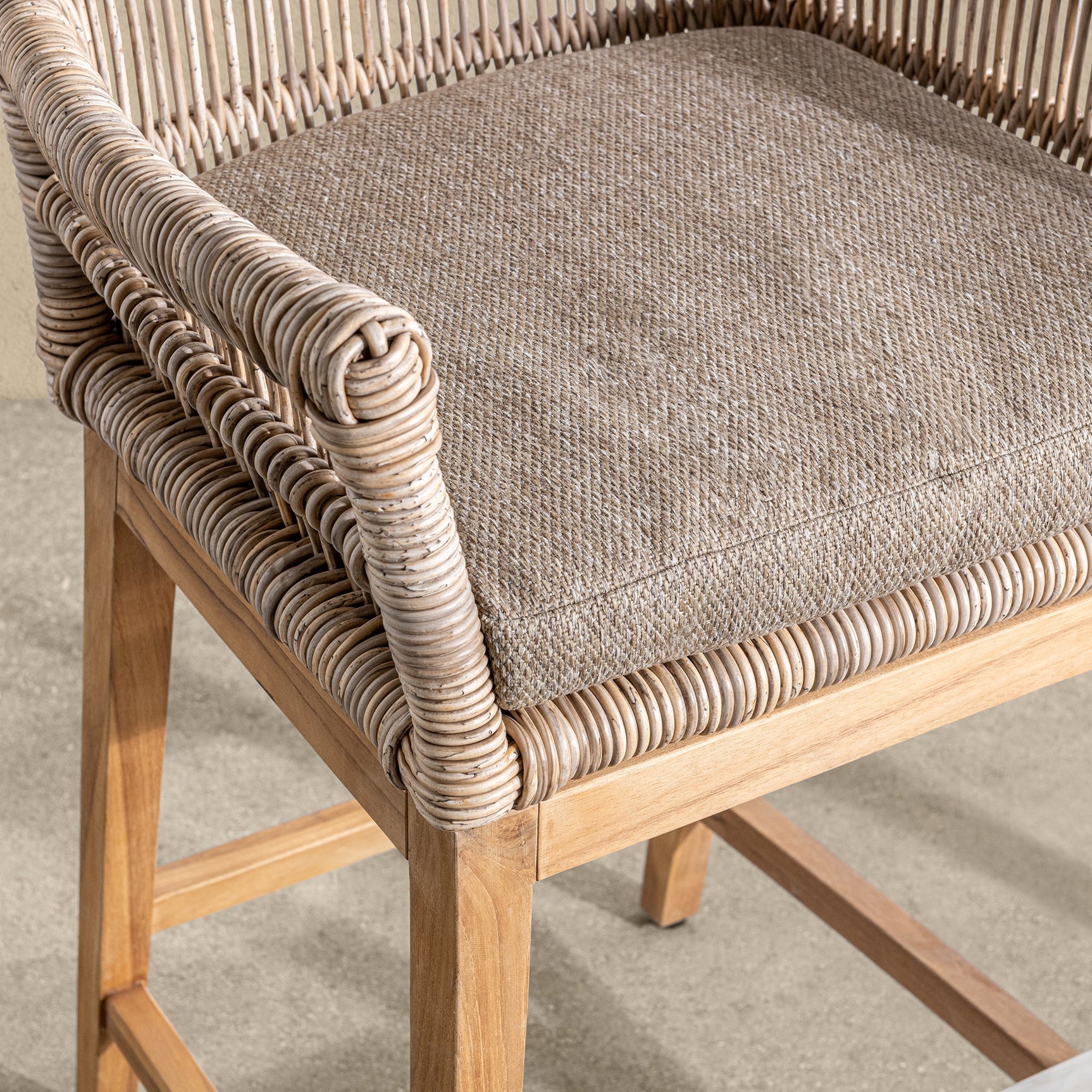 Valerie Natural Outdoor Counter Stool - Ornate Home