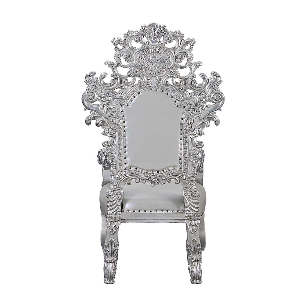 Valkyrie Antique Platinum Arm Chair (Set of 2) - Ornate Home