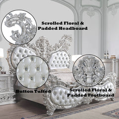 Valkyrie Light Gold & Gray Eastern King Bed - Ornate Home
